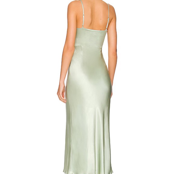 Shona Joy Felicity Lace Up Midi Dress in Thyme - Picture 3 of 8